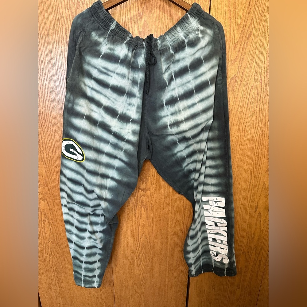 Green Bay Packers Tie-Dye Drawstring Sweatpants with Team Graphics